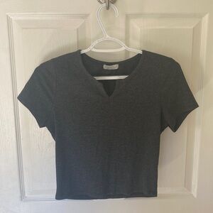 Haley & junes dark gray crop top junior size can strech